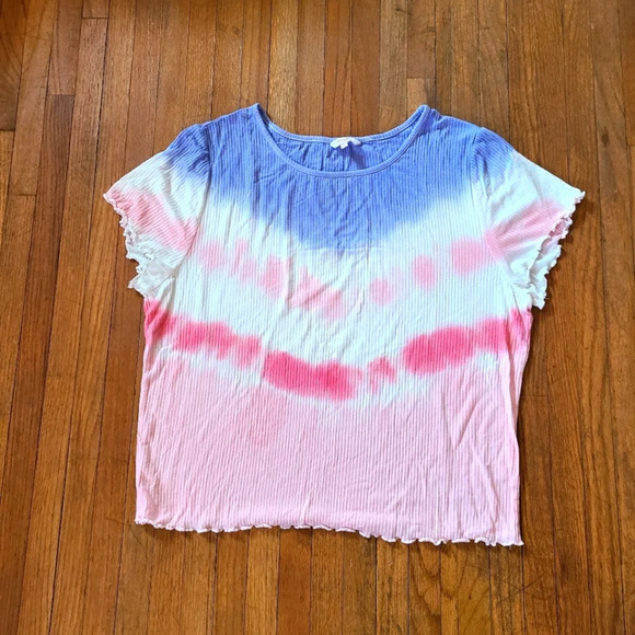 °Candies Wavy Ribbed Tee / Tye-Dye / Fits like XL - Picture 1 of 3